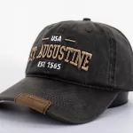 ST. AUGUSTINE - LEATHER TAG BLACK CAP