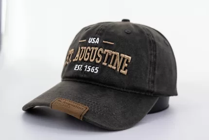 ST. AUGUSTINE - LEATHER TAG BLACK CAP