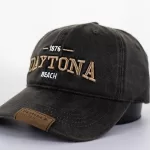 DAYTONA BEACH - LEATHER TAG BLACK CAP