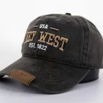 KEY WEST - LEATHER TAG BLACK CAP (NEW LINE)